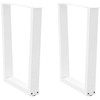 Valgomojo stalo kojelės, 2 vnt., baltos, 70x(72-73,3) cm, plienas, V formos