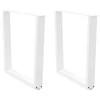 Valgomojo stalo kojelės, 2 vnt., baltos, 90x(72-73,3) cm, plienas, V formos