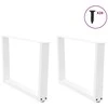 Kavos staliuko kojelės, V formos, 2 vnt., baltos, 70x(42-43,3) cm, plienas
