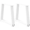 Kavos staliuko kojelės, V formos, 2 vnt., baltos, 70x(42-43,3) cm, plienas