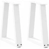 Kavos staliuko kojelės, V formos, 2 vnt., baltos, 38x(42-43,3) cm, plienas