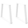 Valgomojo stalo kojelės, 2 vnt., baltos, 90x(72-73,3) cm, plienas, V formos