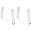Kavos staliuko kojelės, V formos, 2 vnt., baltos, 60x(30-31,3) cm, plienas