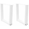 Kavos staliuko kojelės, V formos, 2 vnt., baltos, 50x(42-43,3) cm, plienas