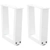 Kavos staliuko kojelės, V formos, 2 vnt., baltos, 40x(30-31,3) cm, plienas