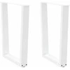 Valgomojo stalo kojelės, 2 vnt., baltos, 60x(72-73,3) cm, plienas, V formos