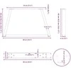 Kavos staliuko kojelės, V formos, 2 vnt., baltos, 60x(42-43,3) cm, plienas