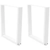 Valgomojo stalo kojelės, 2 vnt., baltos, 80x(72-73,3) cm, plienas, V formos