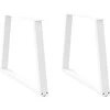 Valgomojo stalo kojelės, V formos, 2 vnt., baltos, 100x(72-73,3) cm, plienas
