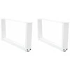 Kavos staliuko kojelės, V formos, 2 vnt., baltos, 70x(30-31,3) cm, plienas