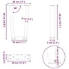 Kavos staliuko kojelės, V formos, 2 vnt., baltos, 28x(42-43,3) cm, plienas