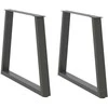 Valgomojo stalo kojos, V formos, 2 vnt., antracito spalvos, 80x(72-73,3) cm, plienas