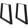 Valgomojo stalo kojos, V formos, 2 vnt., juodos, 100x(72-73,3) cm, plienas