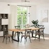 Valgomojo stalo kojelės, V formos, 2 vnt., juodos, 80x(72-73,3) cm, plienas