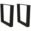Kavos staliuko kojelės, V formos, 2 vnt., juodos, 60x(42-43,3) cm, plienas