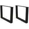 Kavos staliuko kojelės, V formos, 2 vnt., juodos, 70x(42-43,3) cm, plienas