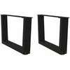 Kavos staliuko kojelės, V formos, 2 vnt., juodos, 60x(30-31,3) cm, plienas