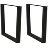 Valgomojo stalo kojelės, V formos, 2 vnt., juodos, 80x(72-73,3) cm, plienas