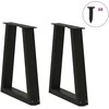 Kavos staliuko kojelės, V formos, 2 vnt., juodos, 28x(42-43,3) cm, plienas