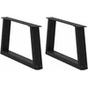 Kavos staliuko kojelės, V formos, 2 vnt., juodos, 70x(30-31,3) cm, plienas