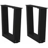 Kavos staliuko kojelės, V formos, 2 vnt., juodos, 40x(30-31,3) cm, plienas