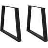 Valgomojo stalo kojelės, V formos, 2 vnt., juodos, 90x(72-73,3) cm, plienas