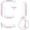 Valgomojo stalo kojelės, V formos, 2 vnt., juodos, 70x(72-73,3) cm, plienas