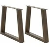 Kavos staliuko kojelės, V formos, 2 vnt., juodos, 70x(42-43,3) cm, plienas