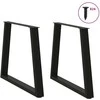 Valgomojo stalo kojelės, V formos, 2 vnt., juodos, 70x(72-73,3) cm, plienas