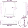 Kavos staliuko kojelės, V formos, 2 vnt., juodos, 40x(30-31,3) cm, plienas