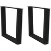 Kavos staliuko kojelės, V formos, 2 vnt., juodos, 50x(42-43,3) cm, plienas
