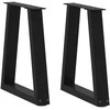 Kavos staliuko kojelės, V formos, 2 vnt., juodos, 38x(42-43,3) cm, plienas