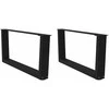 Kavos staliuko kojelės, V formos, 2 vnt., juodos, 70x(30-31,3) cm, plienas