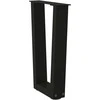 Kavos staliuko kojelės, V formos, 2 vnt., juodos, 28x(42-43,3) cm, plienas