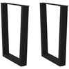 Valgomojo stalo kojelės, V formos, 2 vnt., juodos, 70x(72-73,3) cm, plienas