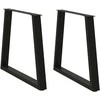 Valgomojo stalo kojelės, V formos, 2 vnt., juodos, 70x(72-73,3) cm, plienas