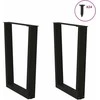 Valgomojo stalo kojelės, V formos, 2 vnt., juodos, 60x(72-73,3) cm, plienas