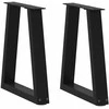 Kavos staliuko kojelės, V formos, 2 vnt., juodos, 28x(42-43,3) cm, plienas