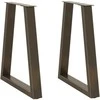 Valgomojo stalo kojelės, V formos, 2 vnt., natūralus plienas, 50x(72-73,3) cm, plienas
