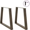 Valgomojo stalo kojelės, V formos, 2 vnt., natūralus plienas, 80x(72-73,3) cm, plienas