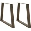 Valgomojo stalo kojelės, V formos, 2 vnt., natūralus plienas, 80x(72-73,3) cm, plienas