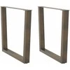 Valgomojo stalo kojelės, V formos, 2 vnt., natūralus plienas, 80x(72-73,3) cm, plienas