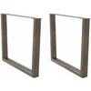 Valgomojo stalo kojelės, V formos, 2 vnt., natūralus plienas, 100 x (72-73,3) cm, plienas