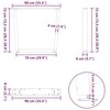 Valgomojo stalo kojelės, V formos, 2 vnt., natūralus plienas, 90x(72-73,3) cm, plienas