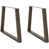 Valgomojo stalo kojelės, V formos, 2 vnt., natūralus plienas, 90x(72-73,3) cm, plienas