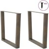Valgomojo stalo kojelės, V formos, 2 vnt., natūralus plienas, 90x(72-73,3) cm, plienas