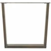 Valgomojo stalo kojelės, V formos, 2 vnt., natūralus plienas, 80x(72-73,3) cm, plienas