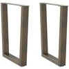 Valgomojo stalo kojelės, V formos, 2 vnt., natūralus plienas, 60x(72-73,3) cm, plienas