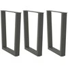 Valgomojo stalo kojos, V formos, 3 vnt., antracito spalvos, 70x(72-73,3) cm, plienas