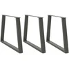 Valgomojo stalo kojos, 3 vnt., antracito spalvos, 90x(72-73,3) cm, plienas